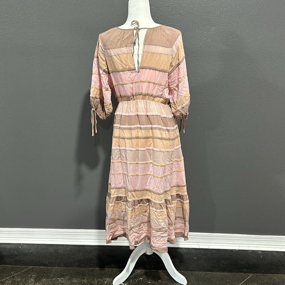 Storia Neapolitan Stripe Midi Dress M - Picture 4 of 8